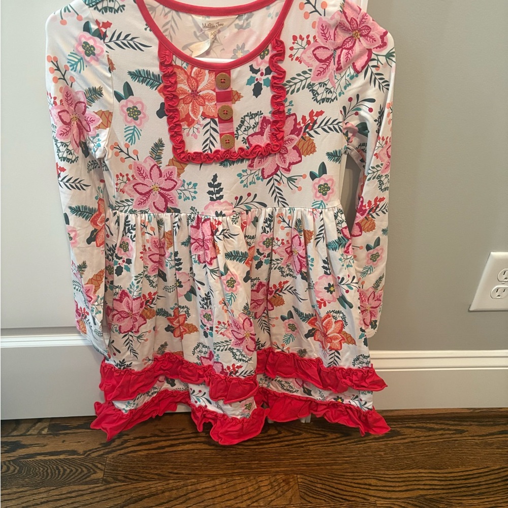 Matilda Jane Floral Dress with Pink and Red Details - Size 12